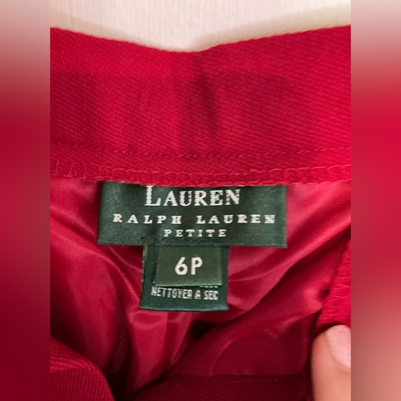 Vintage 1980s LAUREN Ralph Lauren Red Wool Tailored Trousers 6P - Picture 6 of 6